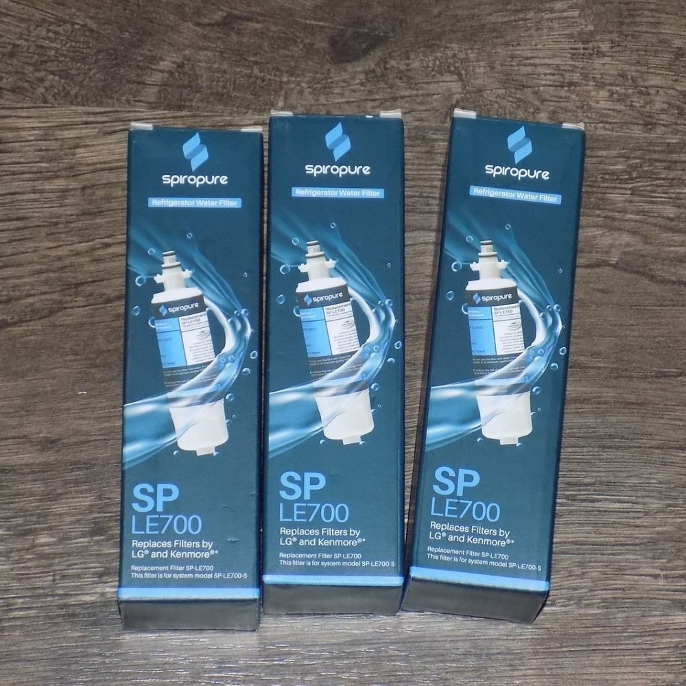 Spiropure SP-LE700 Refrigerator Water Filter 3 Pack White New LG Kenmore LT700P